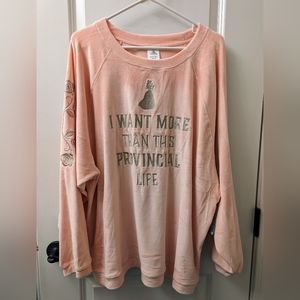 Disney Beauty & the Beast I Want More Than This Provincial Life Velour Pullover